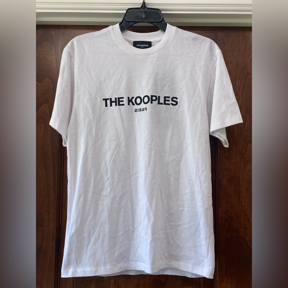 The Kooples Men’s  Paris Logo T-Shirt in White  Sz S NWT MSRP $120